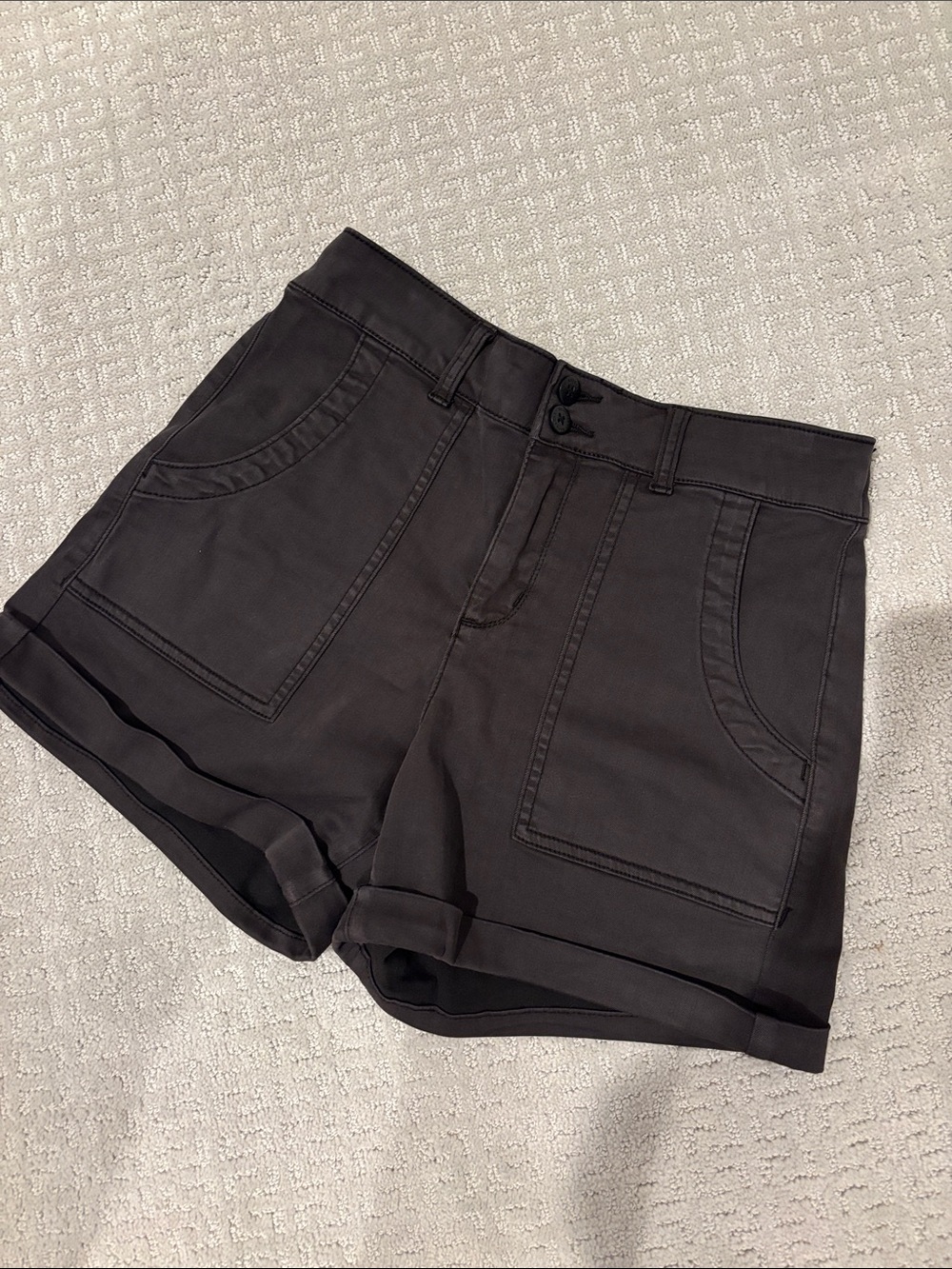 Evereve Sanctuary Renegade Shorts in Hybrid Twill Black/Charcoal Size 28 NWT